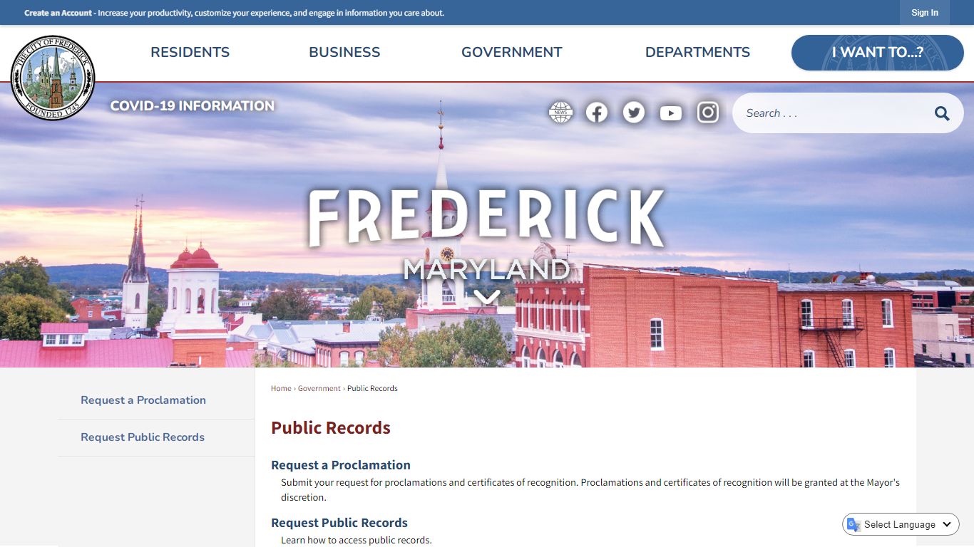 Public Records | The City of Frederick, MD - Official Website